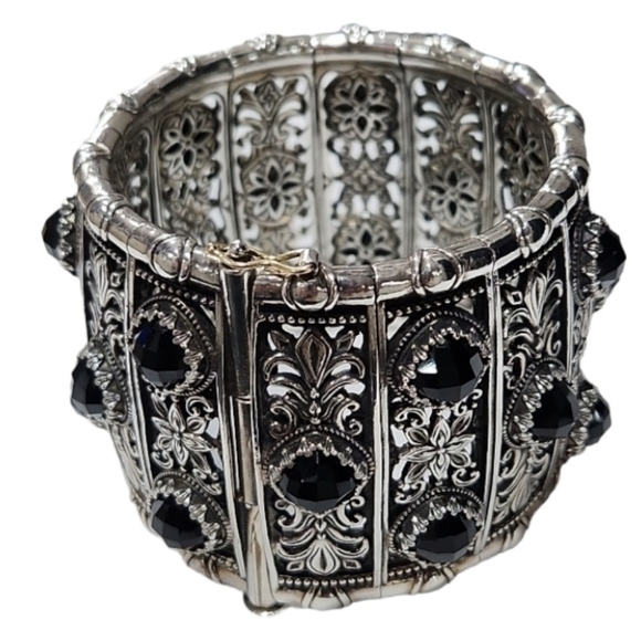 Konstantino Jewelry - Konstantino Black Onyx 925 Silver Cuff Bracelet